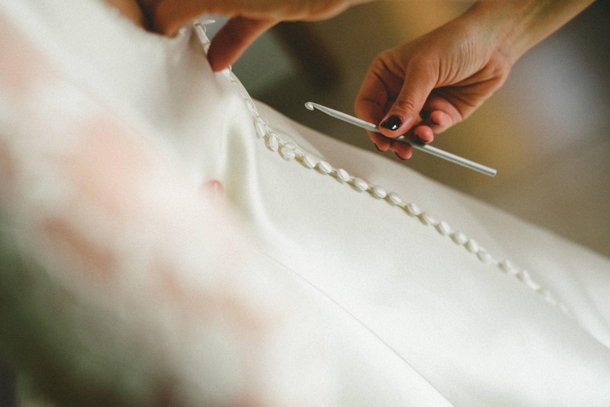 detailed satin stitch on silk