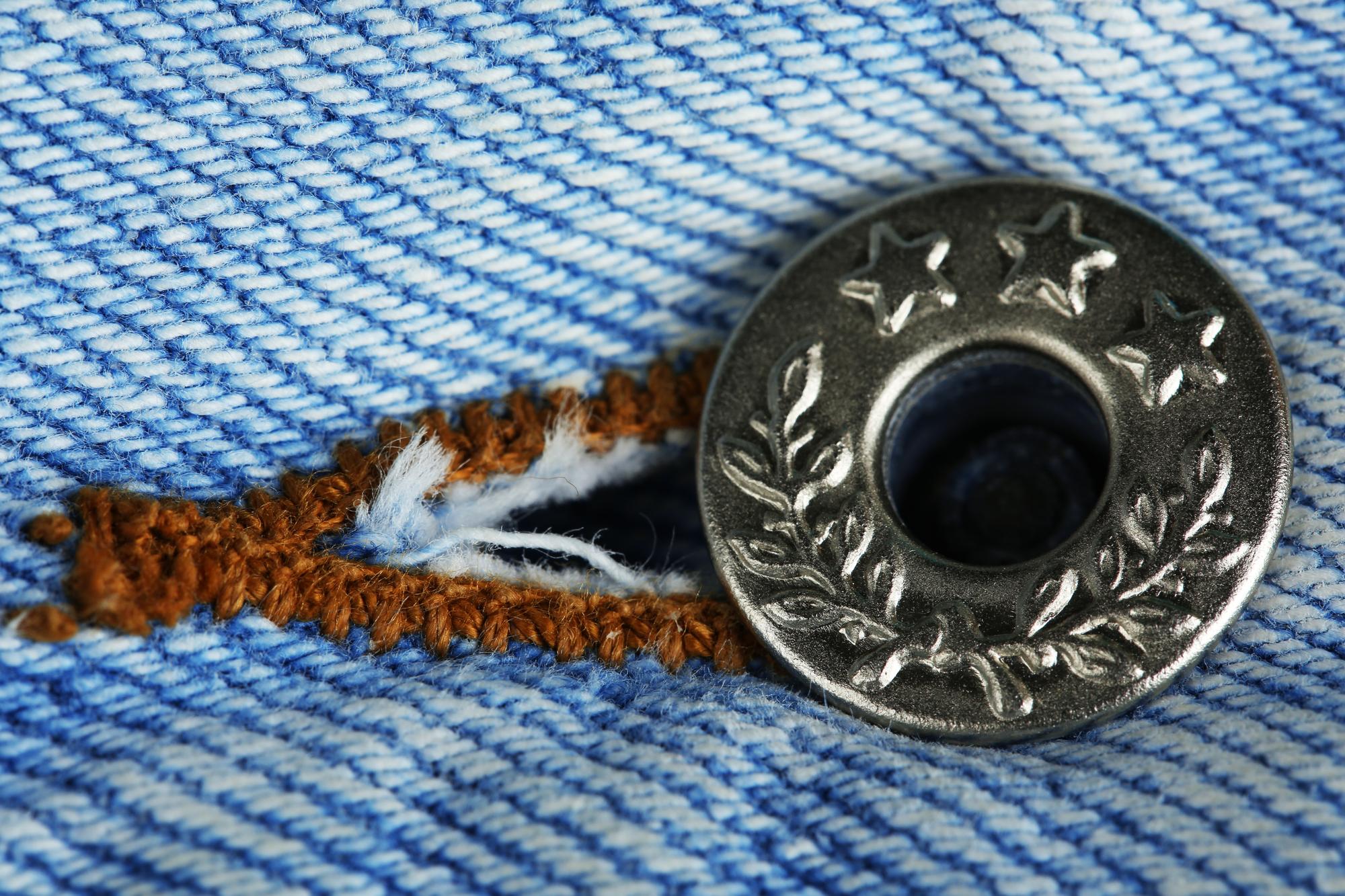 hand-stitched emblem on cotton jacket